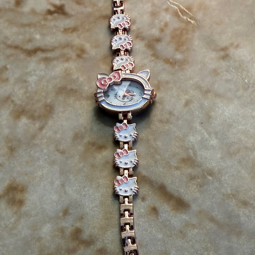 Hello Kitty Rose Gold and White Watch New